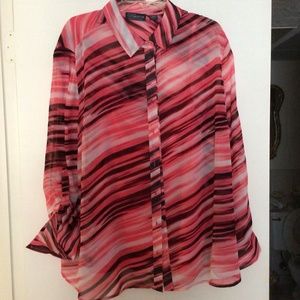 Red and brown blouse